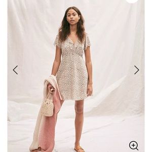 Madewell silk ruffled neck dress